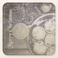 Motif de Noël vintage avec biscuits et café