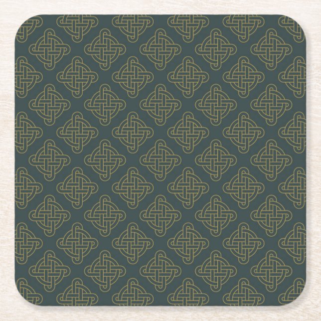Dessous-de-verre Carré En Papier Motif de noeud celtique élégant (Devant)