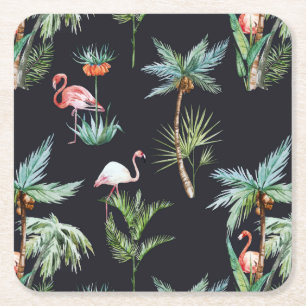 Dessous-de-verre Carré En Papier Motif de palme aquarelle