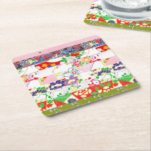 Dessous-de-verre Carré En Papier Motif de papier de riz Chiyogami