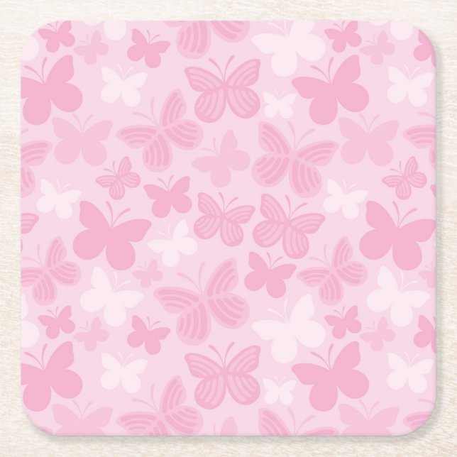 Dessous-de-verre Carré En Papier Motif de papillon (Devant)