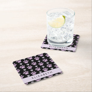 Dessous-de-verre Carré En Papier Motif De Pâtes, Pailles Lilac, Pâtes De Chien, Vot