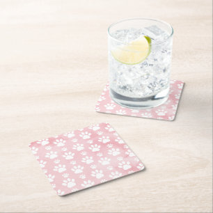 Dessous-de-verre Carré En Papier Motif De Pâtes, Patrouilles Blanches, Aquarelles, 