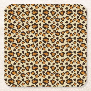 Dessous-de-verre Carré En Papier Motif de peau de guépard
