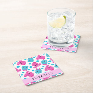 Dessous-de-verre Carré En Papier Motif de pieuvre, Pieuvre mignonne, Mer, Votre Nom