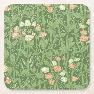 Dessous-de-verre Carré En Papier Motif de pois de senteur William Morris, botanique