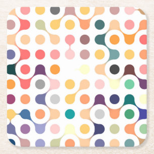 Dessous-de-verre Carré En Papier Motif de structure moléculaire