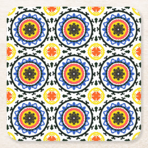 Dessous-de-verre Carré En Papier Motif de Suzani