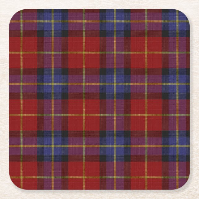 Dessous-de-verre Carré En Papier Motif de tartan (Devant)