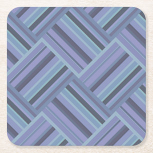 Dessous-de-verre Carré En Papier Motif de tissage en diagonale gris bleu