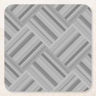 Dessous-de-verre Carré En Papier Motif de tissage en diagonale rayures grises
