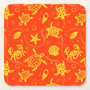 Dessous-de-verre Carré En Papier Motif de tortues