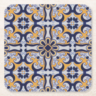 Dessous-de-verre Carré En Papier motif de tuiles portugaises
