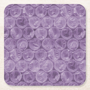Dessous-de-verre Carré En Papier Motif d'enveloppement de bulle violette
