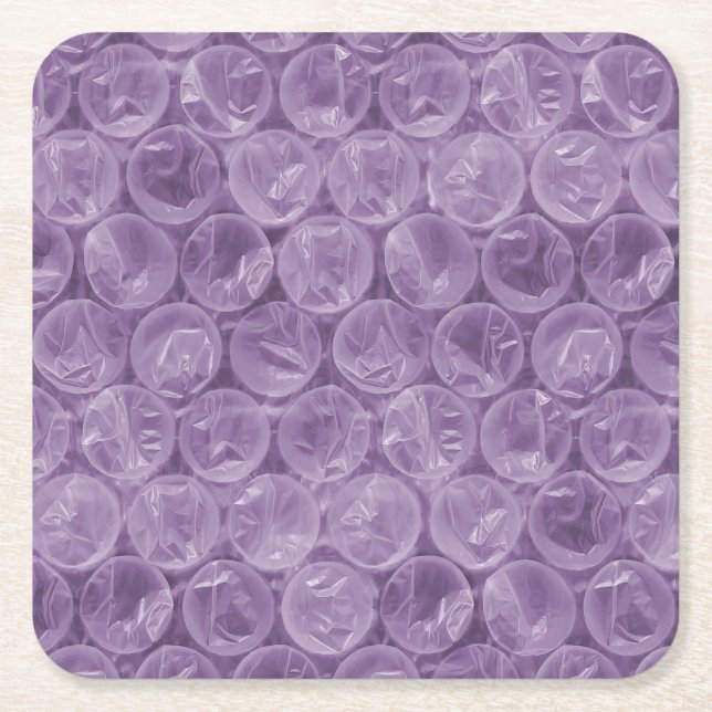 Dessous-de-verre Carré En Papier Motif d'enveloppement de bulle violette (Devant)