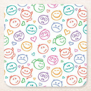 Dessous-de-verre Carré En Papier motif des sourires