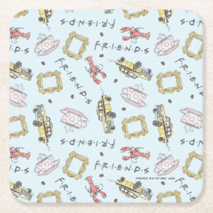 Dessous-de-verre Carré En Papier Motif d'icônes à l'aquarelle FRIENDS™