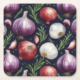 Dessous-de-verre Carré En Papier Motif d'oignons moderne