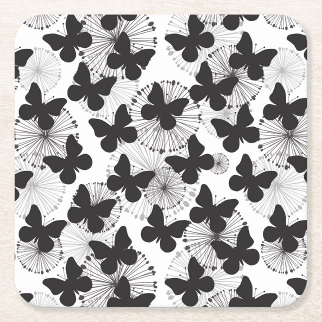 Dessous-de-verre Carré En Papier motif d'un papillon (Devant)