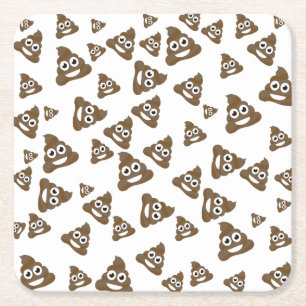 Dessous-de-verre Carré En Papier Motif Emoji Cou Cou