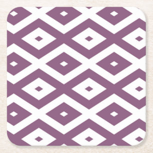 Dessous-de-verre Carré En Papier Motif en diamant blanc et mauve