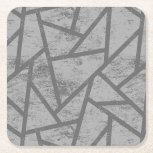Dessous-de-verre Carré En Papier Motif en mosaïque gris
