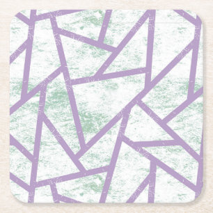 Dessous-de-verre Carré En Papier Motif en mosaïque vert clair et lavande