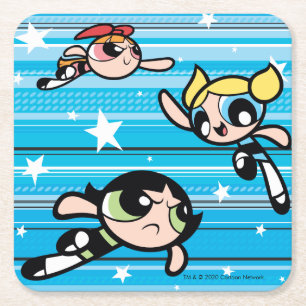 Dessous-de-verre Carré En Papier Motif étoilé Powerpuff Girls