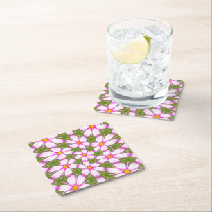 Dessous-de-verre Carré En Papier Motif Fleurs Cosmos