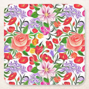 Dessous-de-verre Carré En Papier motif floral