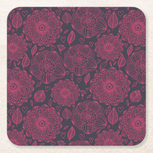 Dessous-de-verre Carré En Papier Motif floral 5