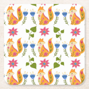 Dessous-de-verre Carré En Papier Motif floral rusé assez en pastel