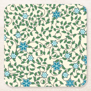 Dessous-de-verre Carré En Papier Motif floral sans couture sur fond beige