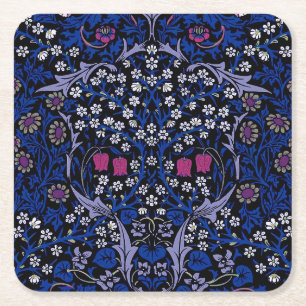 Dessous-de-verre Carré En Papier Motif Floral Vintage Bleu, William Morris