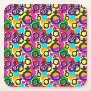 Dessous-de-verre Carré En Papier Motif Gay pride de Neon