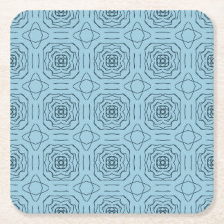 Dessous-de-verre Carré En Papier Motif géométrique bleu élégant en lignes continues