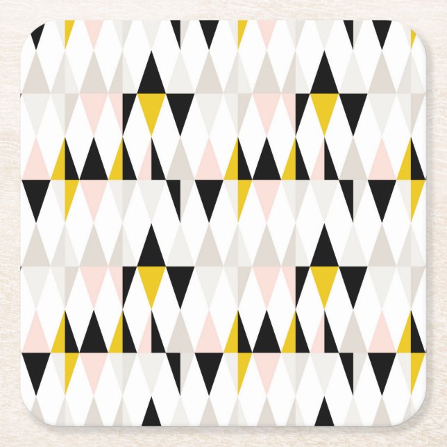 Dessous-de-verre Carré En Papier Motif géométrique fendu de triangle (Devant)