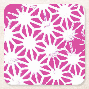 Dessous-de-verre Carré En Papier Motif géométrique Fuchsia