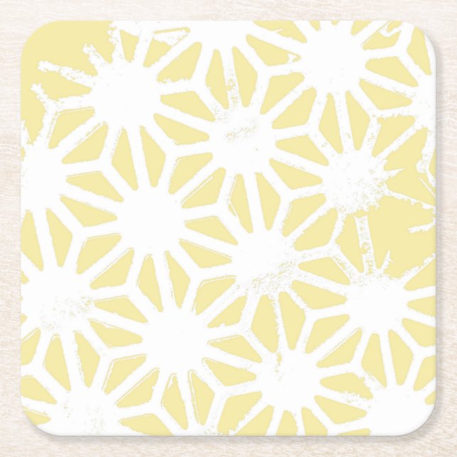 Dessous-de-verre Carré En Papier Motif géométrique jaune citron (Devant)