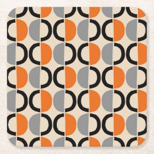 Dessous-de-verre Carré En Papier Motif géométrique moderne du milieu du siècle