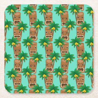 Dessous-de-verre Carré En Papier Motif hawaïen de répétition de Tiki