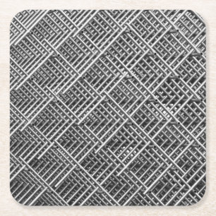 Dessous-de-verre Carré En Papier Motif industriel de maille de grille en acier