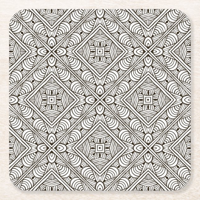 Dessous-de-verre Carré En Papier Motif inspiré (Devant)