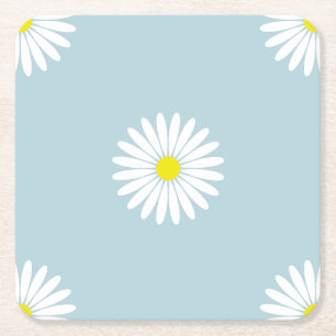 Dessous-de-verre Carré En Papier Motif Lg Illustrative sur bleu pâle