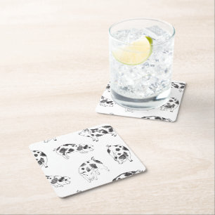 Dessous-de-verre Carré En Papier Motif minimaliste de Cottagecore vintage représent