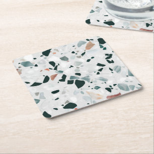 Dessous-de-verre Carré En Papier Motif moderne Abstrait Terrazzo