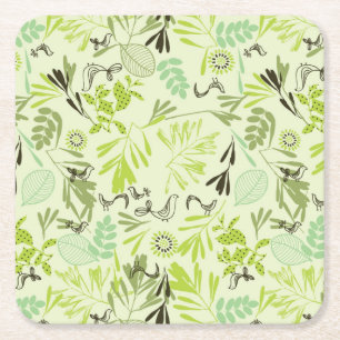 Dessous-de-verre Carré En Papier motif montrant de petits oiseaux de bébé