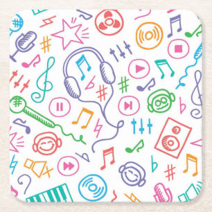 Dessous-de-verre Carré En Papier Motif musical