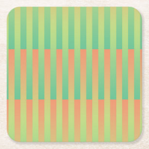 Dessous-de-verre Carré En Papier Motif orange vert rayé