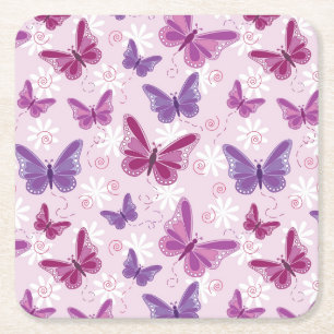 Dessous-de-verre Carré En Papier motif papillon 2